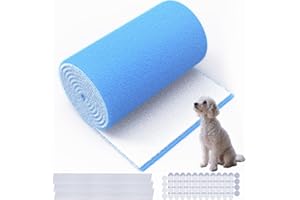 WAWINY Air Vent Filter, 12"X100" Cut to Size Air Filter Material, MERV 8 Electrostatic Air Filter Roll, Blue & White Vent Filters for Home Floor, Rv Ac Vent, Ceiling, Refrigeration, HVAC Furnace Vent, Etc