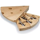 PICNIC TIME Swiss Cheese Board & Knife Set, Novelty Charcuterie Board Set with Cheese Knifes, Cheese Boards Charcuterie Boards, Serving Platter, (Parawood)