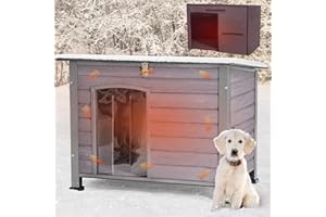 MEDEHOO Outdoor Dog House Insulation Dog Kennle with Liner for Winter,Waterproof Dog Cage,Outside & Indoor Use