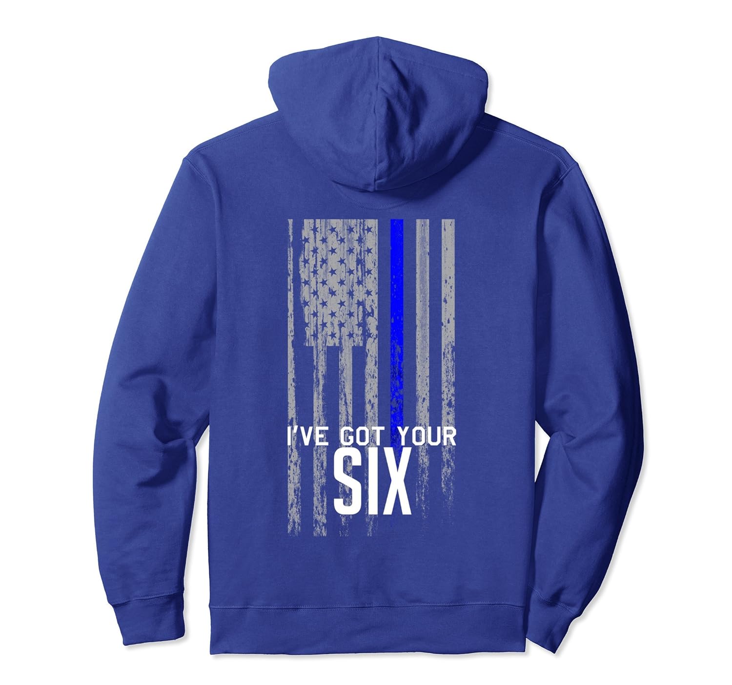 Thin Blue Line Policeman SIX American Flag Patriot Hoodie-ANZ