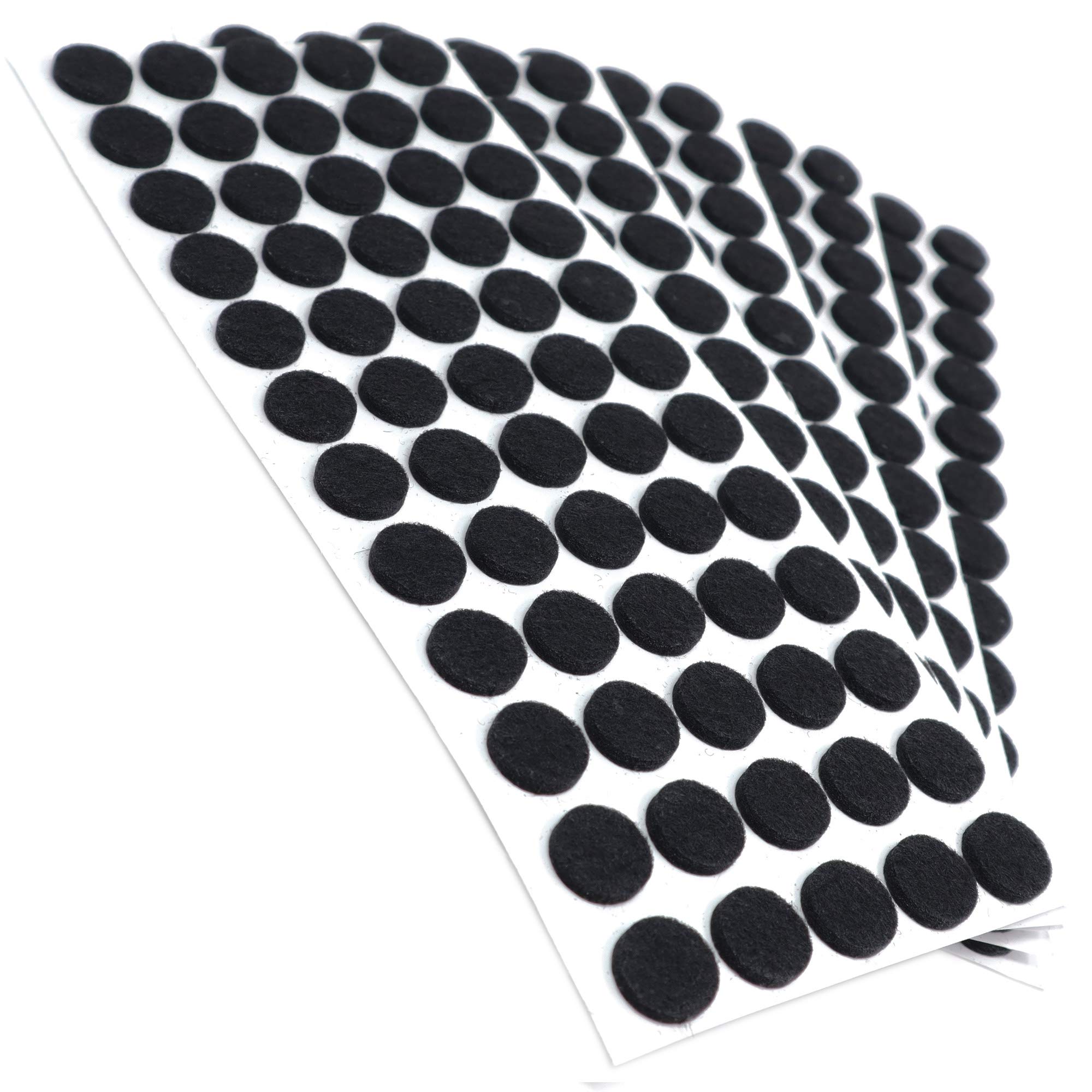 Adsamm® / 300 x self-adhesive felt pads/Black/ø 0.55'' (ø 14 mm) / round / 0.138'' / 3.5 mm thick stick-on furniture felt glides/Furniture & Chair Glides