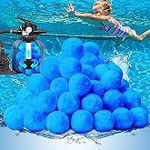 QwayHome Blue 4.6lbs Pool Filter Balls | Efficient Eco-Friendly, Reusable Fiber Filter Balls,for Swimming Pool Sand Pump