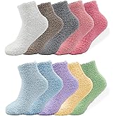 NICOCOTE 10 Pcs Fuzzy Socks for Women,Colorful Cozy Winter Sleep Warm Thick Plush Slipper Sleep Soft Sock for Holiday Gift