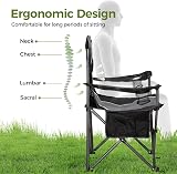 ALPHA CAMP Heavy Duty Folding Camping Chair 160 kg Support Cup Holder Side view 5