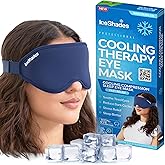 IceShades Cooling Gel Eye Mask for Migraine Relief, Tension & Hangover Migraine Mask, Cold Compress for Headache Dark Circles Tired Puffy Eyes, Reusable Ice Pack for Sleeping, Blue