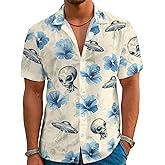DFZ Funny Hawaiian Shirts for Men Summer Beach Short Sleeve Button Down Shirt Theme Party Shirt