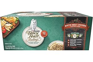 Purina Fancy Feast Wet Cat Food Variety Pack, Medleys White Meat Chicken in Sauce Collection - (Pack of 12) 3 oz. Cans