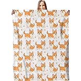 Adorable Corgi Blanket, Soft Lightweight Warm Cozy Flannel 60×50 inch Throw Blanket for Couch, Travel, Bed, Outdoor, Gifts for Women Men Adults Kids