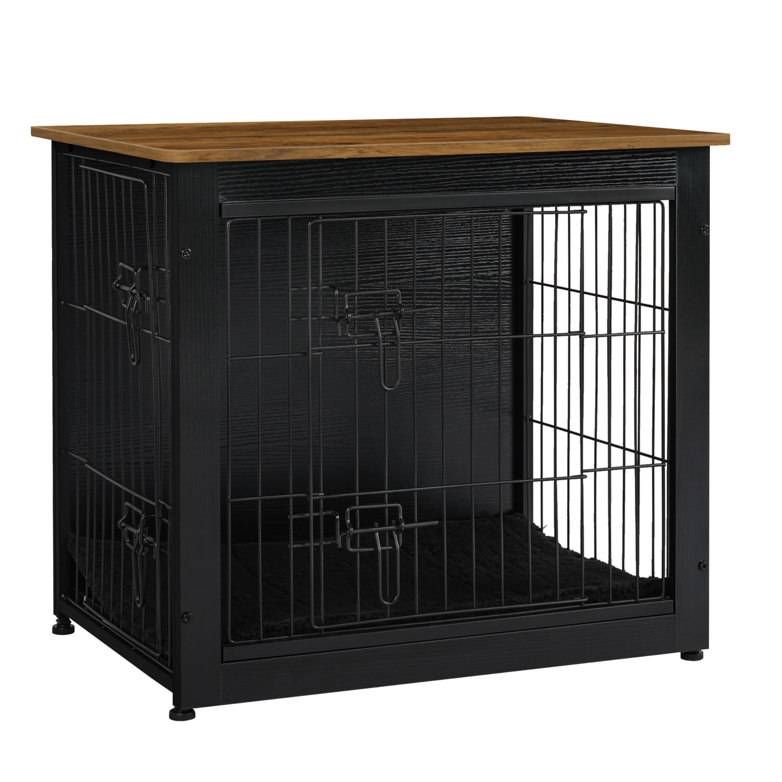 DWANTON Dog Crate Furniture with Cushion, Wooden