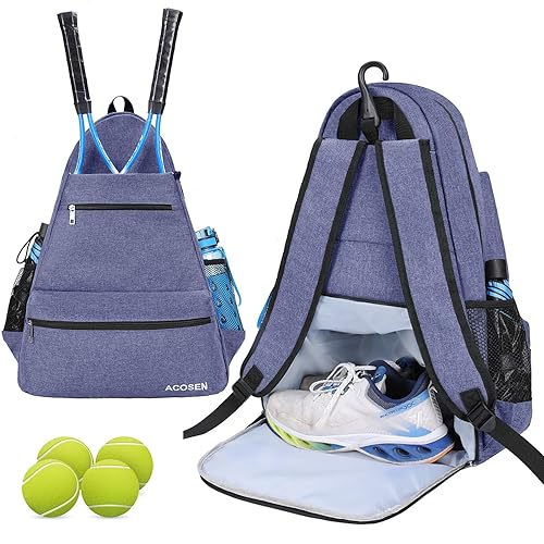 ACOSEN Tennis Bag Tennis Backpack Tennis Bags for Women or Men to Holds  Tennis Rackets, Pickleball Paddles, Clothes and Balls, Separate Ventilated 