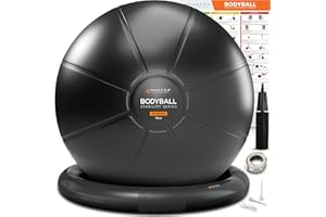 MANTRA SPORTS Yoga Exercise Ball Chair for Office Desk with Base, Ideal for Pregnancy, Birthing, Stability Exercises & Fitness. Swiss Stability Birth Ball for Labor, Gym & Workouts.