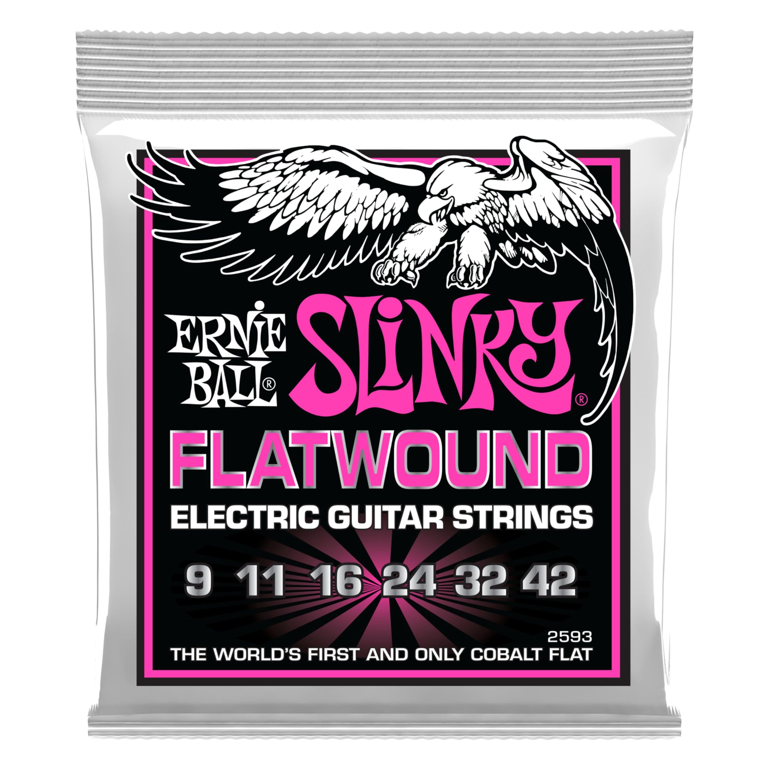Ernie Ball Super Slinky Flatwound Electric Guitar Strings 9-42 Gauge (P02593)
