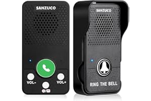 SANZUCO Doorbells, Hands Free Wireless Doorbell Intercom Upgrade, Waterproof Full Duplex Door Bell 1000 Feet Two Way Communication with 4 Chimes, 8 Level Volume & LED Flash, Black