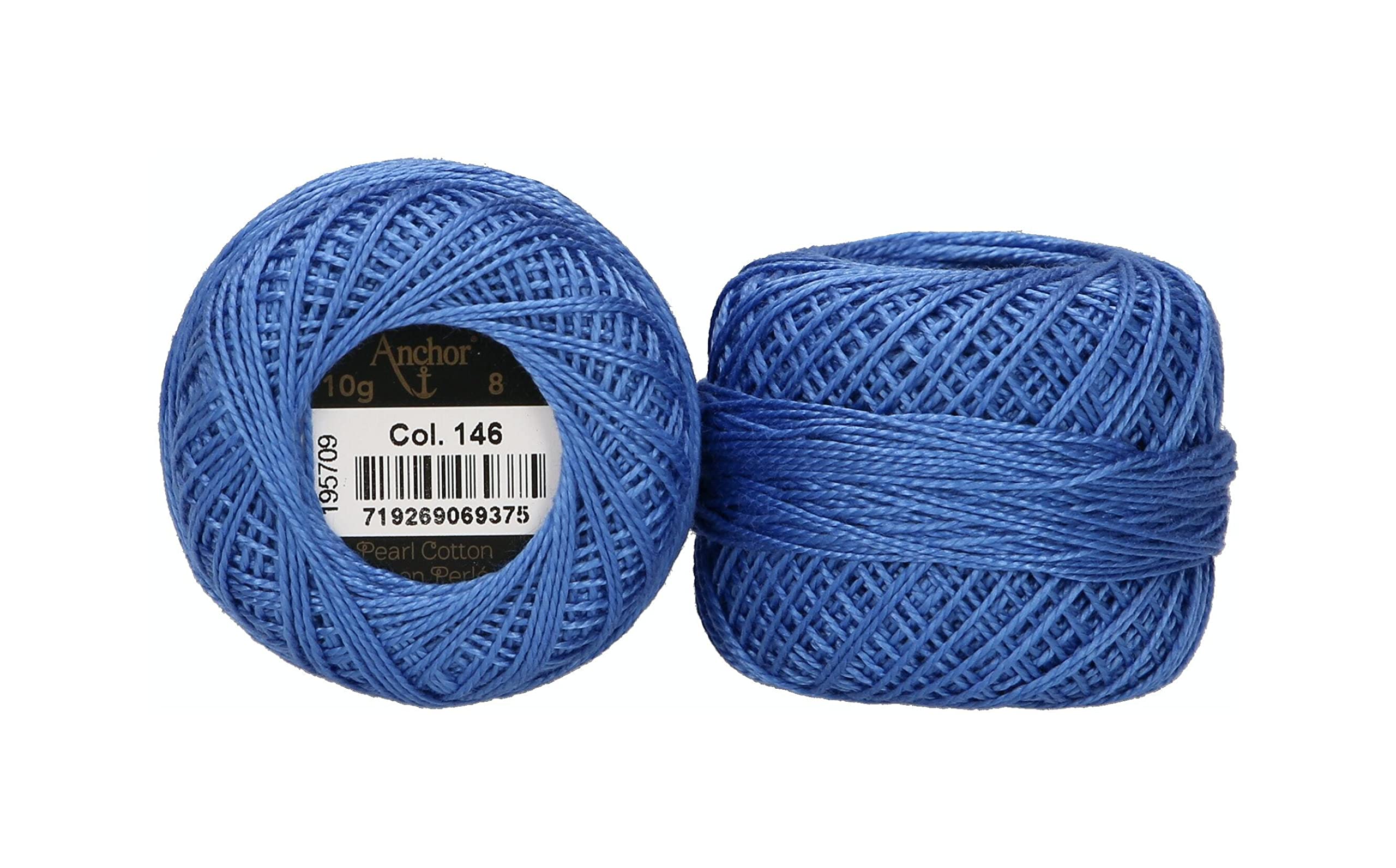 ANCHOR Pearl Yarn, Thickness: 8, Packaging: 10G, Running Length: 82M blau Embroidery Threads