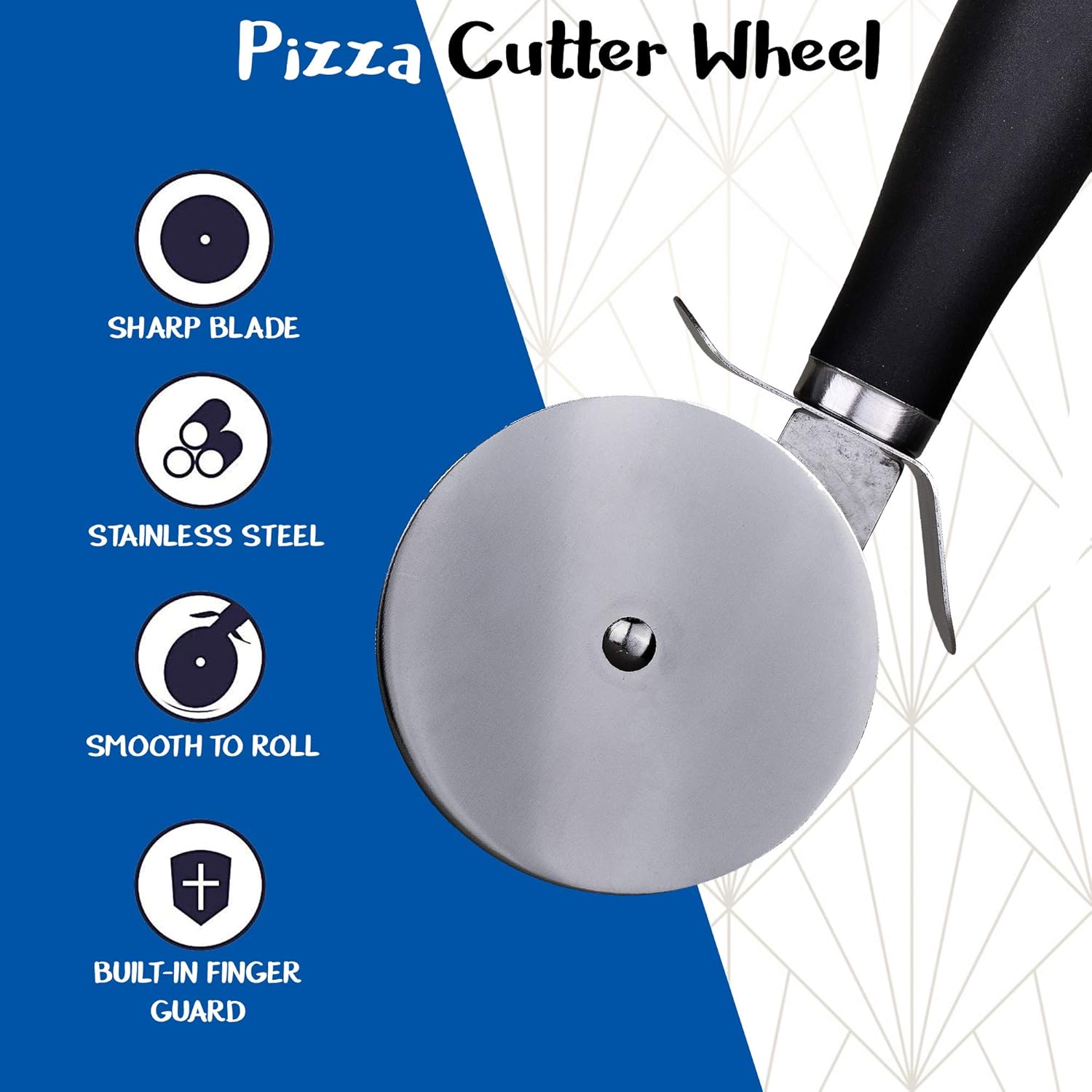 Pizza Cutter Quality Stainless Steel Pizza Cutter Wheel, Pizza Wheel, Super Sharp Pizza Slicer with Non Slip Handle, Easy to Clean Dishwasher Safe Heavy Duty Smooth Rotating - Top Rated: Kitchen & Dining