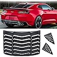 Rear and Side Window Louvers Windshield Sun Shade Cover Fit for Chevrolet Chevy Camaro 2010-2015 in GT Lambo Style (Matte Black)