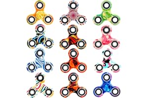SCIONE 12 Pack Fidget Spinner Toy, Finger Spinner Fidget Pack-Anxiety Toys Stress Relief Reducer- Party Favors for Kids/Adults Birthday Party Favor Goodie Bag Stuffers Classroom Prizes