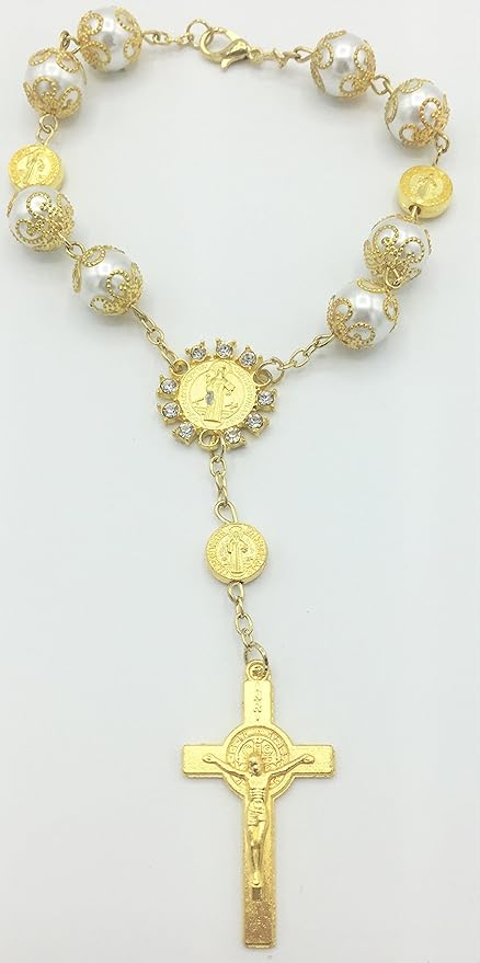 Amazon Com 12pcs Boys Girls Gold And White Bracelets Baptism