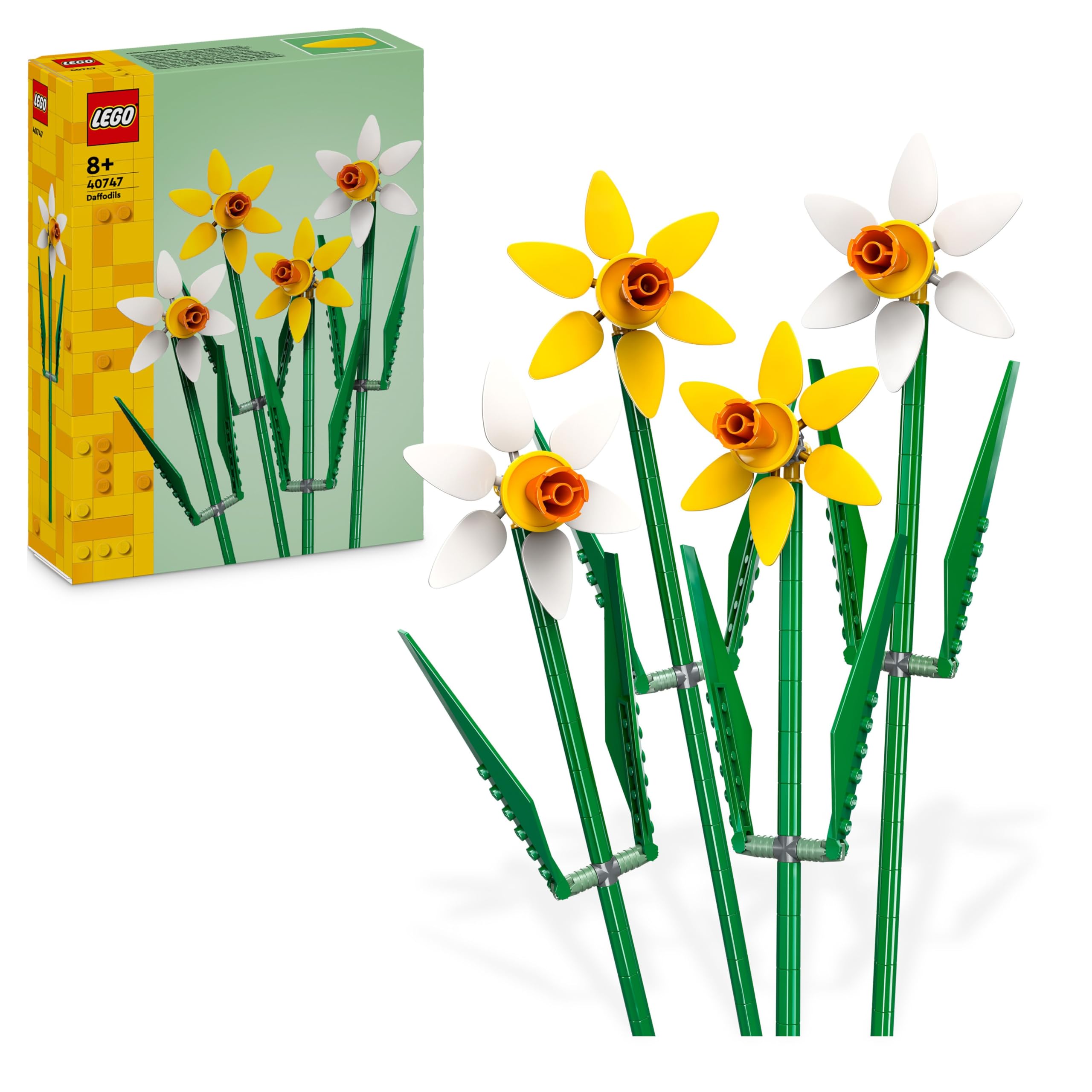 LEGO Botanicals Daffodils - Faux Flowers Building Set - Desk Decoration or Floral Bouquet Home Decor - Gift for 8+ Year Old Girls, Boys and Teenagers - Botanical Collection - 40747