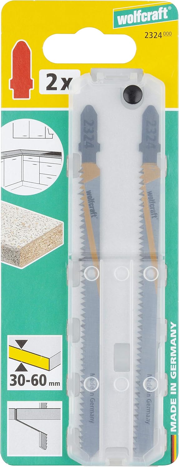 wolfcraft 2 HCS Jigsaw Blades, T-Shank, kitchen worktop, clean cut I 2324000 I Special blade for extremely clean cuts - Image 4