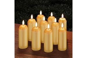 10Pack 15H+ Natural Beeswax Candles Emergency Long Burning [18H+ Inside Candle Lanterns], 3“ Small Bees Wax Pillar Candle Bul