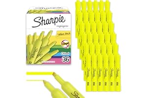 Sharpie Tank Style Highlighters Chisel Tip Fluorescent Yellow 36 Count