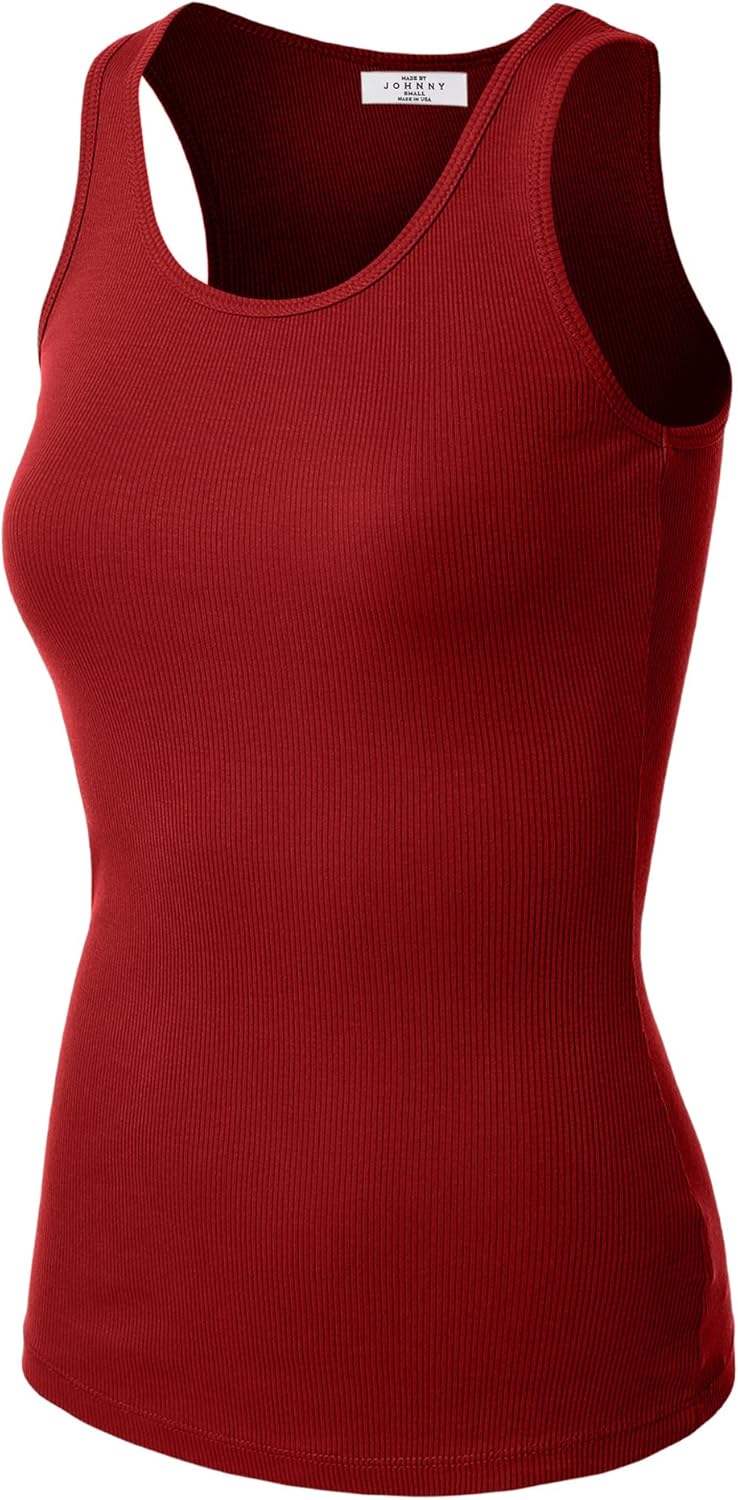 high neck red tank top