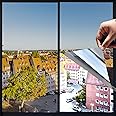 One Way Privacy Window Film,Premium PET Material,Daytime Reflective Heat Control Anti UV Door Sticker,Window Tint for Home Office Living Room,Moon Silver,35.4 Inch x 16.4 Feet