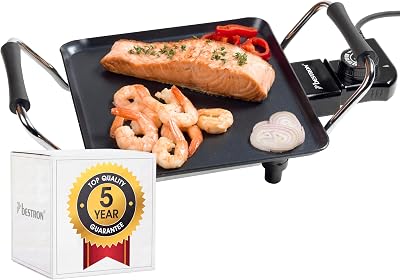 Plancha électrique, Barbecue electrique avec revêtement anti-adhésif, Gril de table pouvant jusqu'à 2 personnes, avec réglage de la température en continu, Couleur: noir