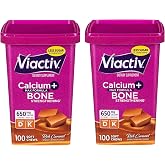 Viactiv Max Formula Calcium +Vitamin D3 Supplement for Bone Health, Rich Caramel, 100 Soft Chews - 2 Pack