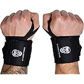 Gymreapers Weightlifting Wrist Wraps (IPF Approved) Professional Quality Wrist Support with Heavy Duty Thumb Loop - Best Wrap for Powerlifting Competition, Strength Training, Bodybuilding