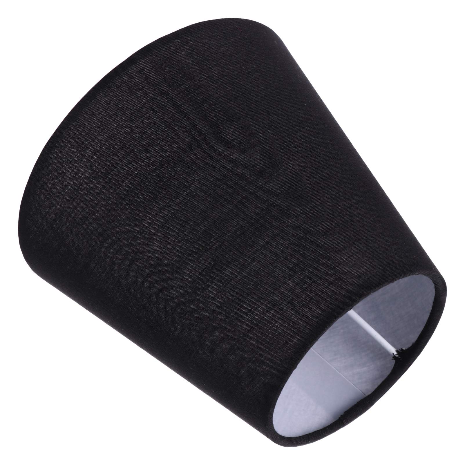 Lurrose Decorative Light Bulbs Burlap Lamp Shade Linen Drum Lampshade for Chandeliers Table Lamps Floor Light Wall Lamp Replacement Dust Cover Accessory 14x14x13cm Black E27 Bulb