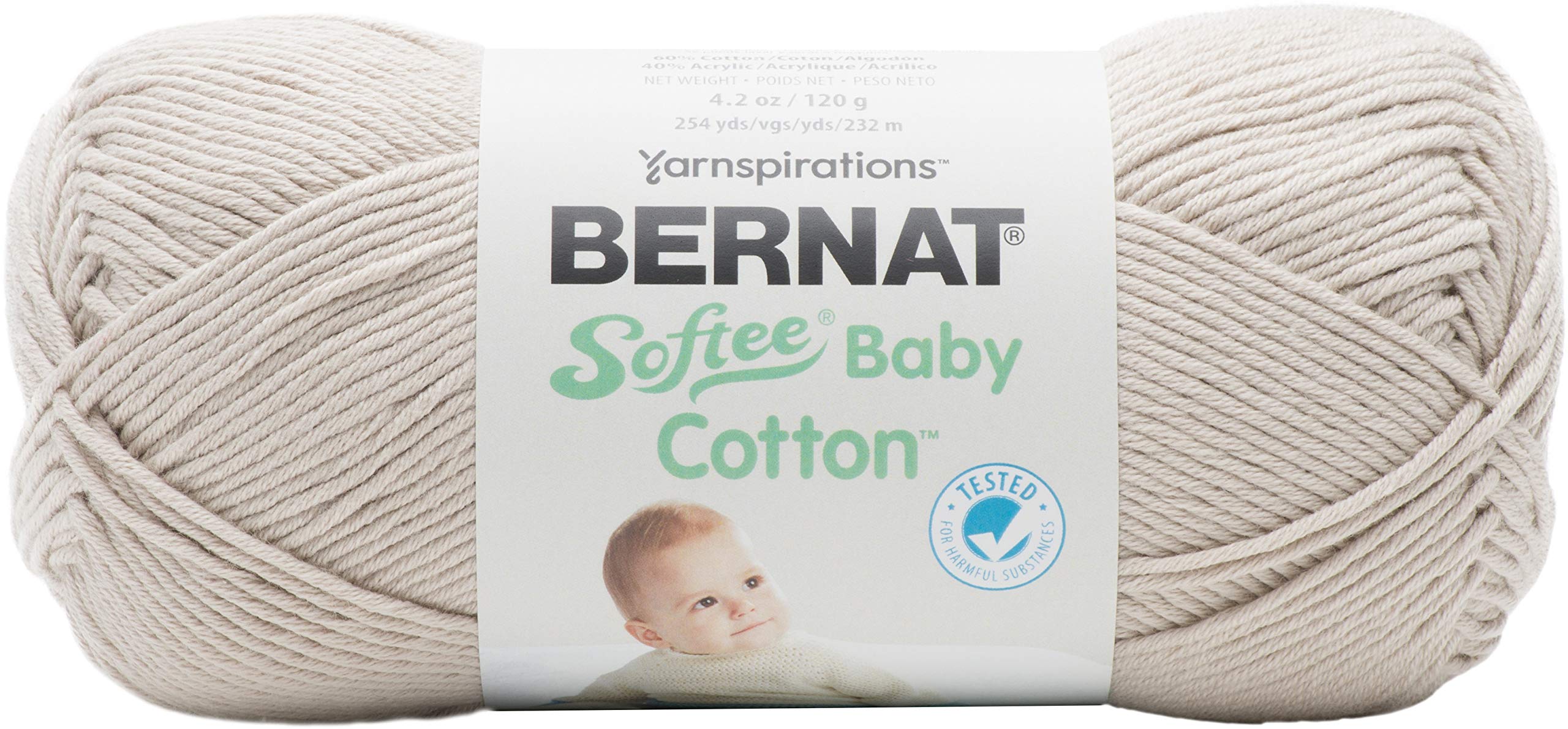 Bernat Softee Baby Cotton, Acrylic, Feather Gray, 120g