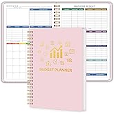 Budget Planner - Monthly Budget Book with Expense Tracker, 5.8" x 8.2" | Undated Financial Planner, Accounting Book to Manage Your Money Effectively, Start Anytime, Pink