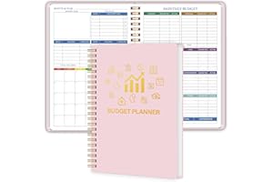KAMOY Budget Planner - Monthly Financial Planner Organizer with Expense Budget Book/Expense Tracker Notebook/Accounting Book to Manage Your Money Effectively, Start Anytime, A5(5.8" * 8.2") Pink