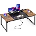 Huuger 63 Inch L Shaped Desk With Power Outlets And USB-C Port