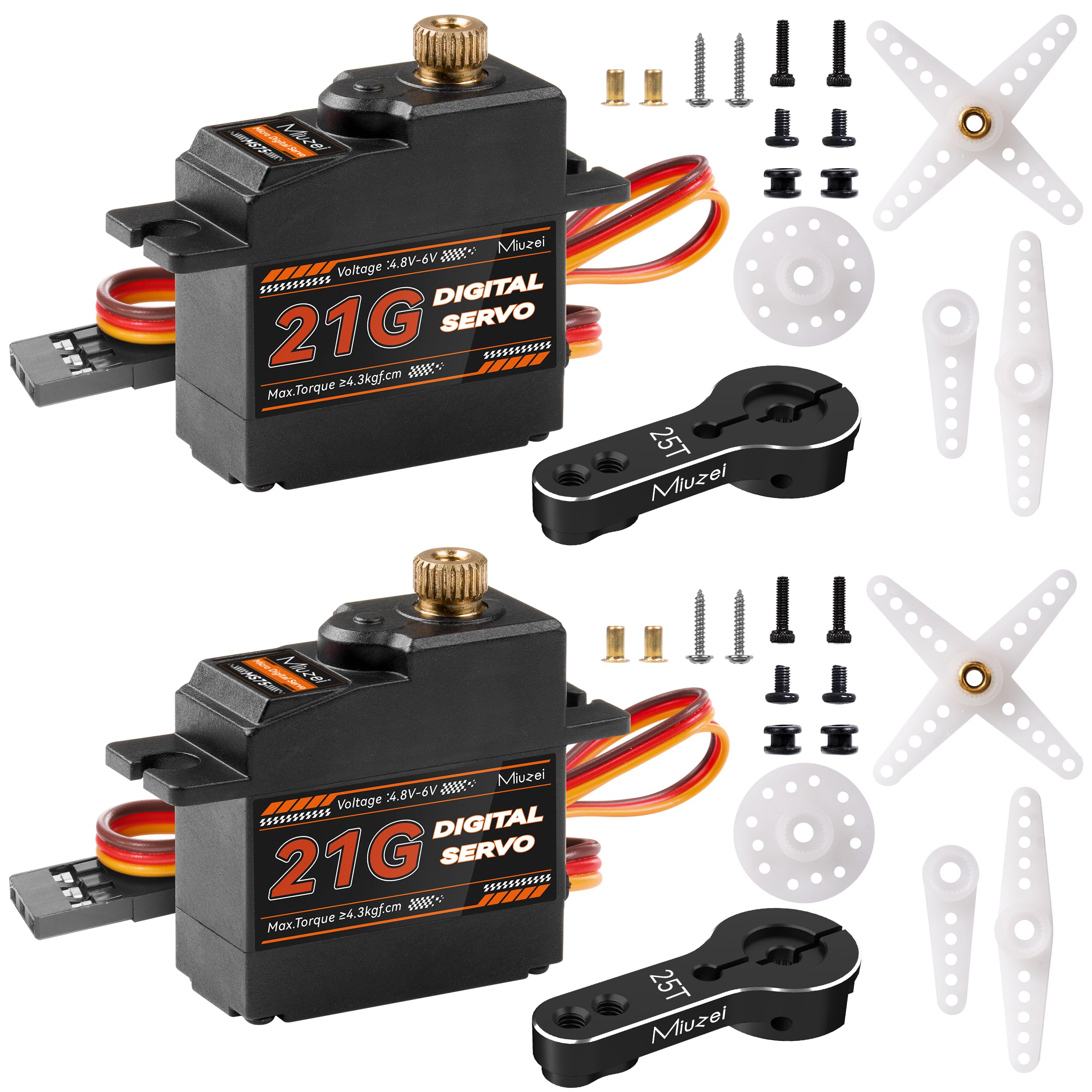 Miuzei 21G Micro Servo Motor Metal Geared Mini