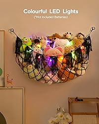 Creative Stuffed Animal Storage Hammock with Lights