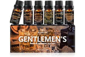 Men Essential Oils Set for Diffuser, Father's Day Gift for Men - 6x10ml Masculine Fragrance Oils for Candle Making, Scented O