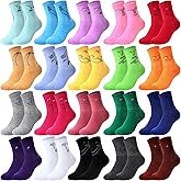 Cuffbow 20 Pack Crazy Funny Emotion Socks for Women Crew Soft Cotton Socks, 20 Different Fun Designs