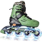 2PM SPORTS Adjustable Inline Skates for Kids, Girls, Boys, Youth and Adults | Beginner friendly; themed styles; buckle &amp; Velcro closure; light-up; soft lining; 2 non-woven bags