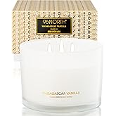 96NORTH Luxury Vanilla Soy Candles | Large 3 Wick Jar Candle | Up to 50 Hours Burning Time | 100% Natural Soy Wax | Relaxing Aromatherapy Aesthetic Candle | Housewarming Gift for Men and Women