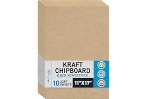 MAGICWATER SUPPLY MagicWater Chipboard Sheet for DIY Projects - 11x17 Inch - 10 Pack - 22 pt - Heavy Duty Kraft (0.020 Inch Thick) Paperboard, for Scrapbooking, Books, Picture Frame Backing, Arts Project & Crafts