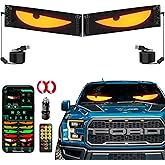 CRILEAL Devil's Eye 2-Pack: 19.3"x4.3" Dual LED Eyes – Perfect Sync Windshield Display for Cars, SUVs & Trucks | Programmable USB Matrix, App/Remote Control, Custom Car Sign