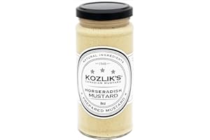 Kozliks Horseradish Hot Spicy Brown Yellow Dijon Natural Gluten Free Non-GMO Mustard, 8.5oz Jar (Pack of 3 Jars)