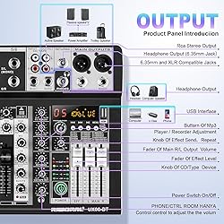 6 Channel Audio Interface Sound Board Mixing