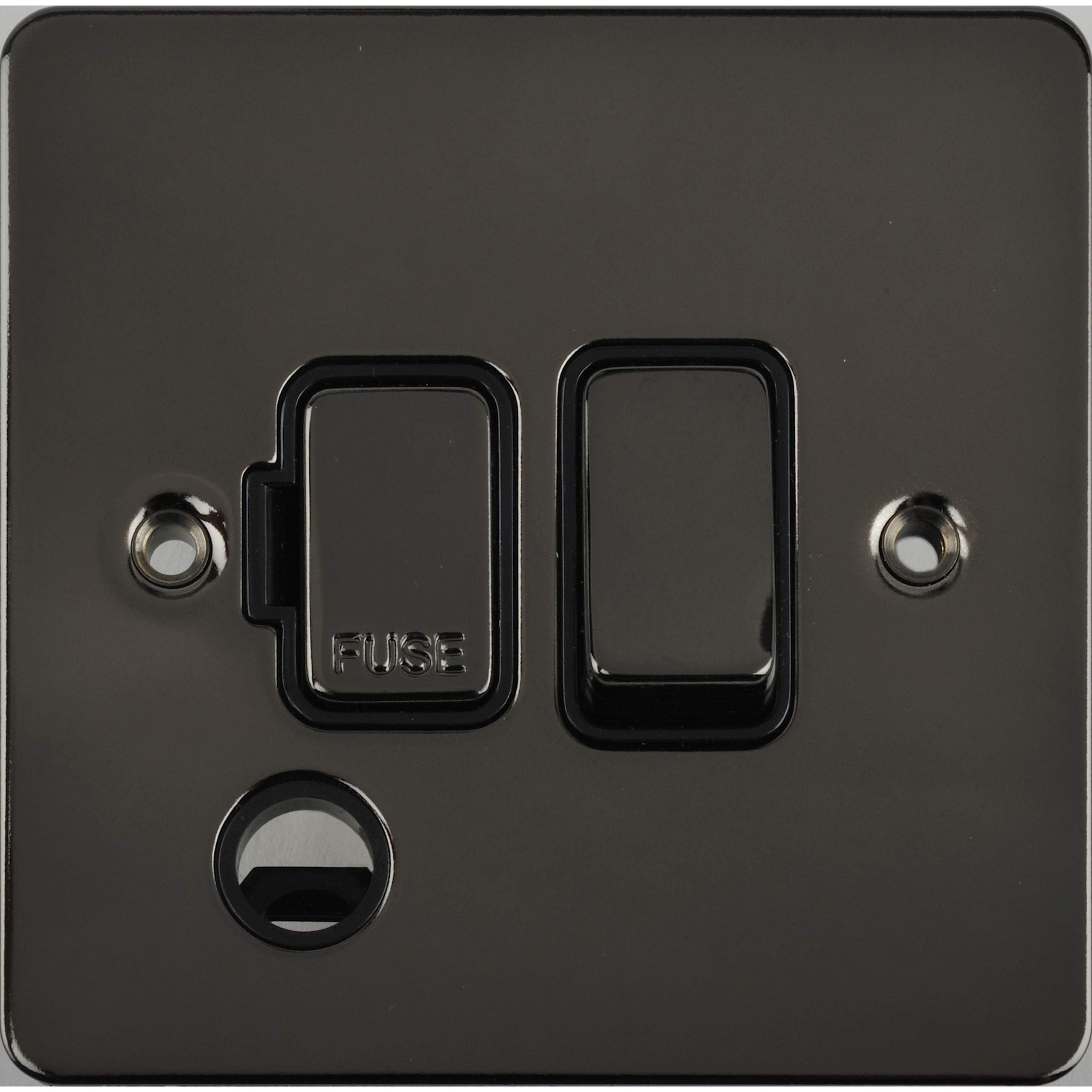 Schneider Electric Ultimate Flat Plate - Switched Fused Connection Unit, with Flex Outlet, GU5213BBN, Black Nickel with Black Insert — image 1
