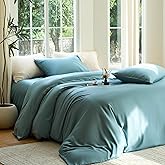 DOZ Duvet Cover Set, 100% Viscose derived from Bamboo, Organically Grown, Buttery Soft, Cooling Duvet Covers, High GSM, 1 Duvet Cover and 2 Pillowcases, 106"x90" (Teal, King/Cal King)