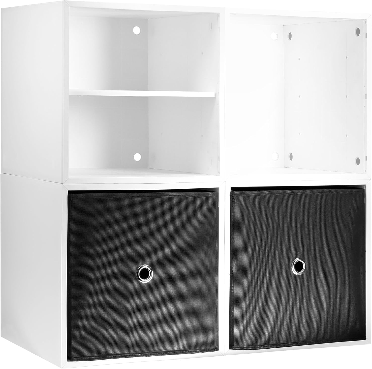 Amazon Com Icube 4 Cube Organizer With Drawers And Shelf White
