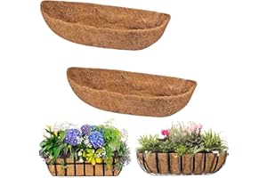 chengchuang 2 Packs Natural Coco Fiber Replacement Liner, 24/30/36/48 in Coconut Liners for Planters, Coco Liners for Window Box/Hanging Basket Liners, Durable Coconut Coir for Planting(36Inch)
